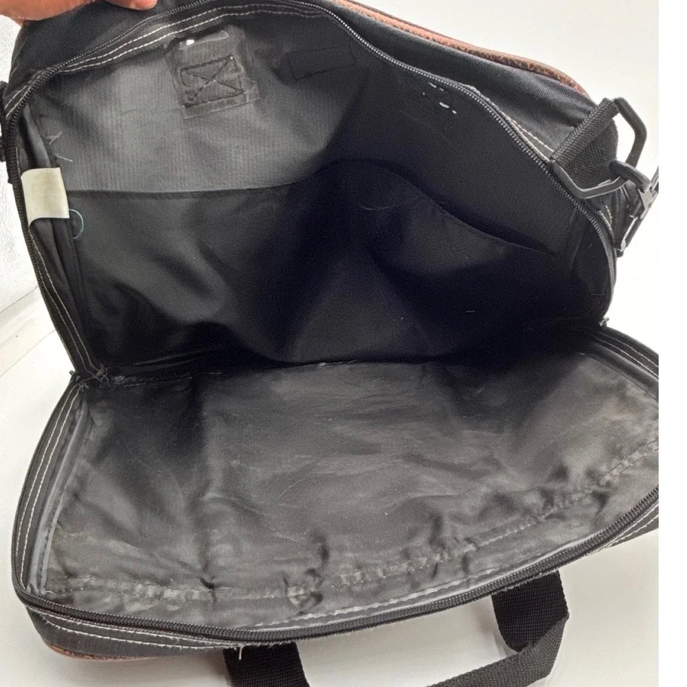 Vintage Eastsport Laptop Messenger Bag‎ Black Brown Canvas Tech Briefcase 90s